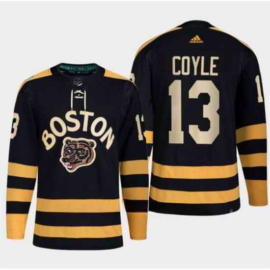 Men Boston Bruins 13 Charlie Coyle Black Classic Primegreen Stitched Jersey